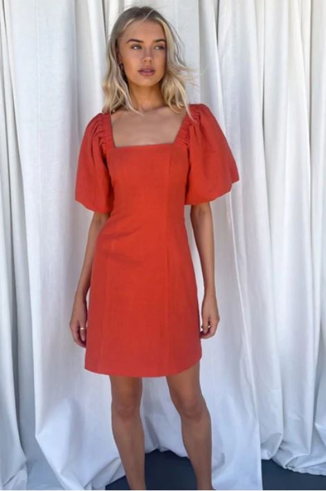 Tuscani Lenin Dress – Spice