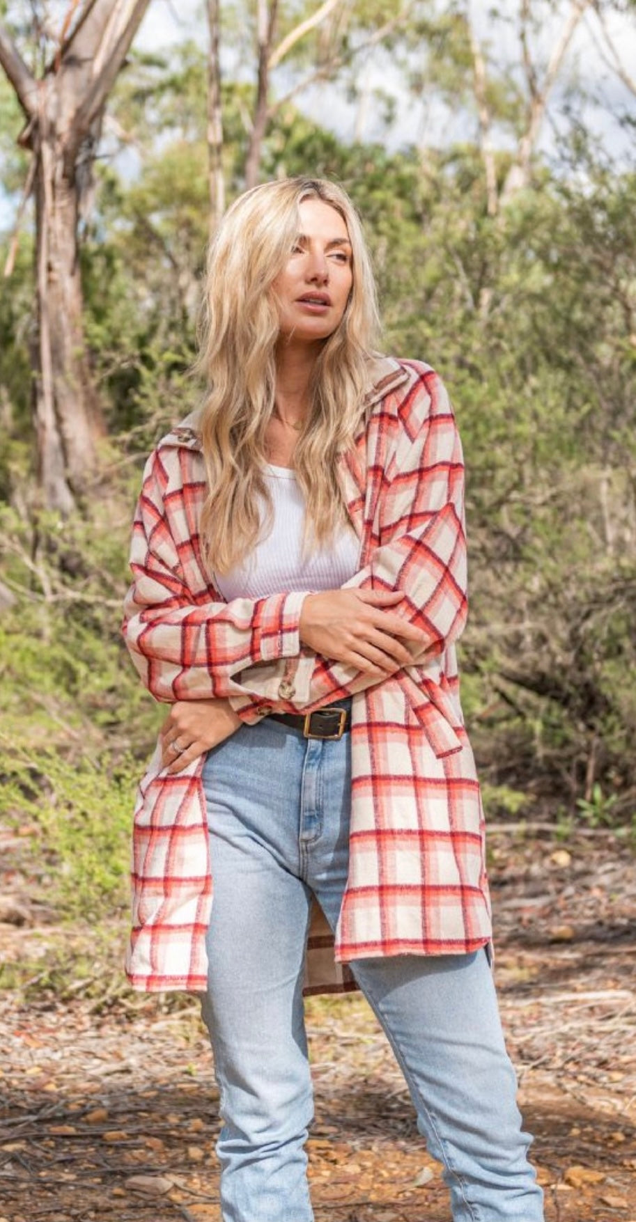 Tiegan Check Shacket - Reversible