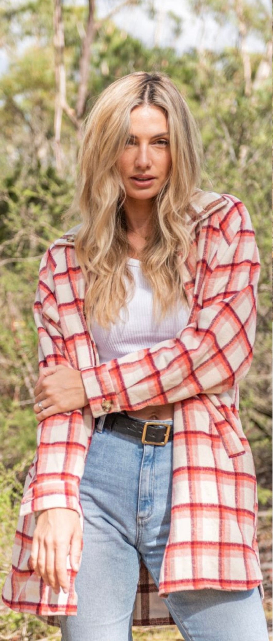 Tiegan Check Shacket - Reversible