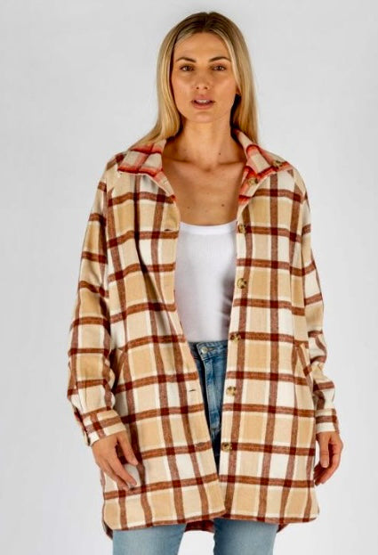 Tiegan Check Shacket - Reversible
