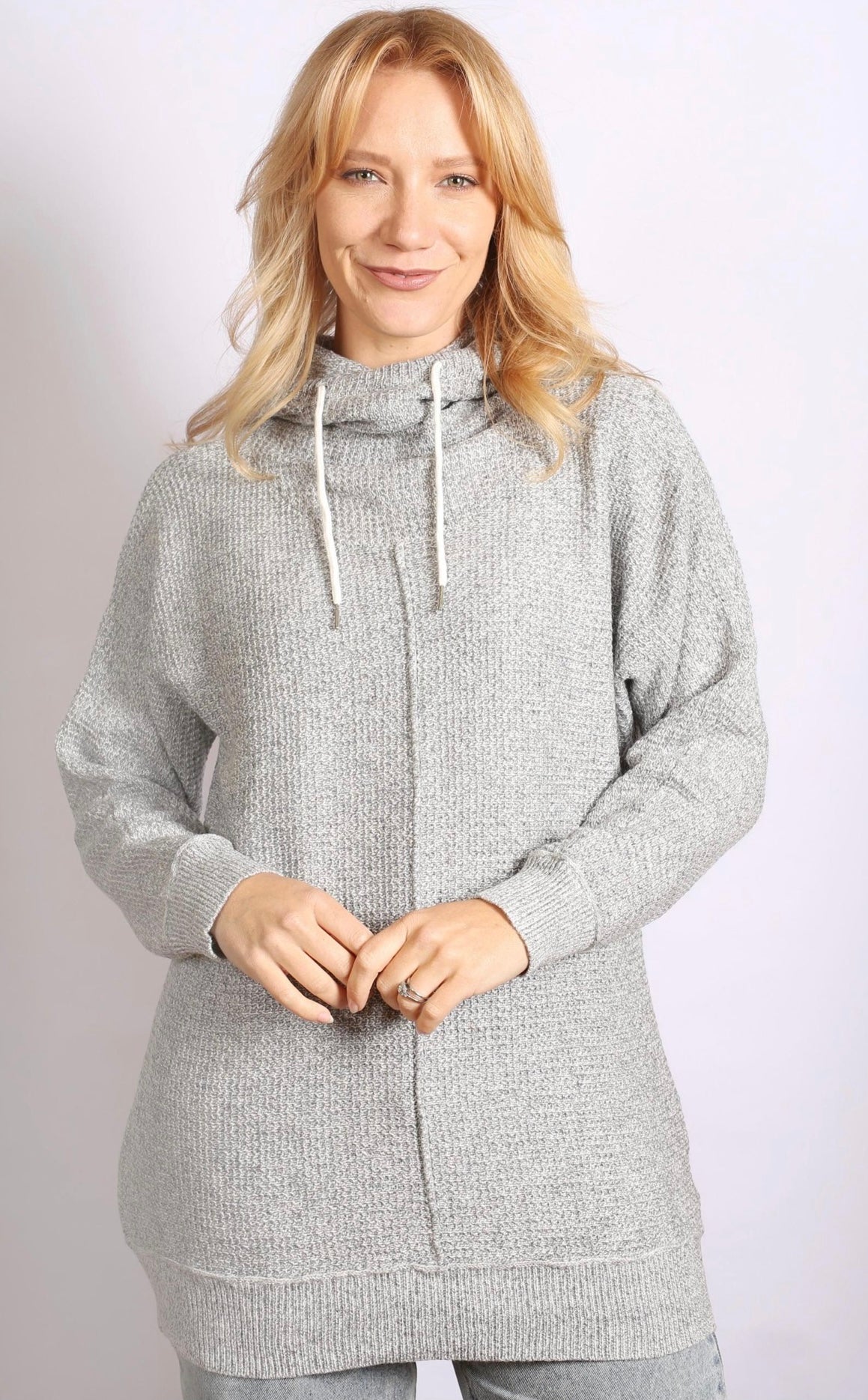 Hooded Roll Neck Jumper