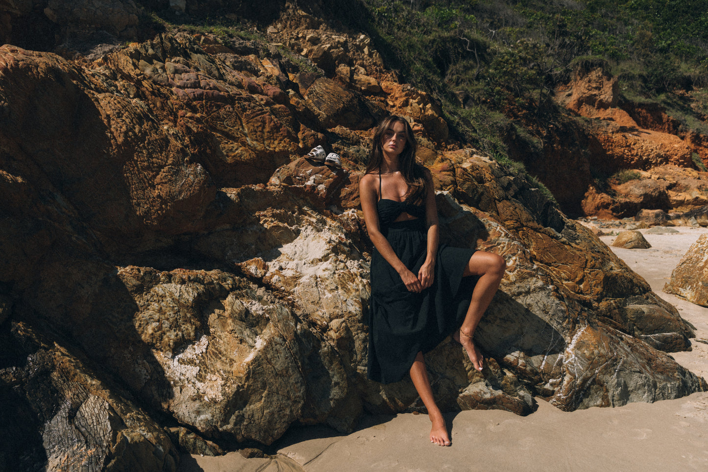 Boat Linen Dress - Black