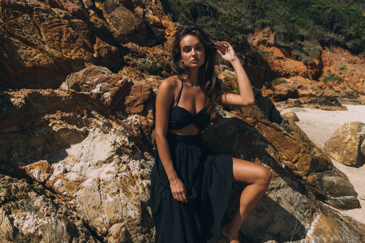 Boat Linen Dress - Black