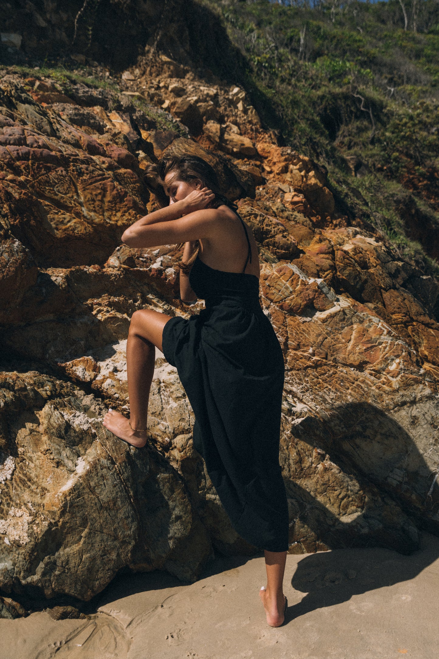 Boat Linen Dress - Black