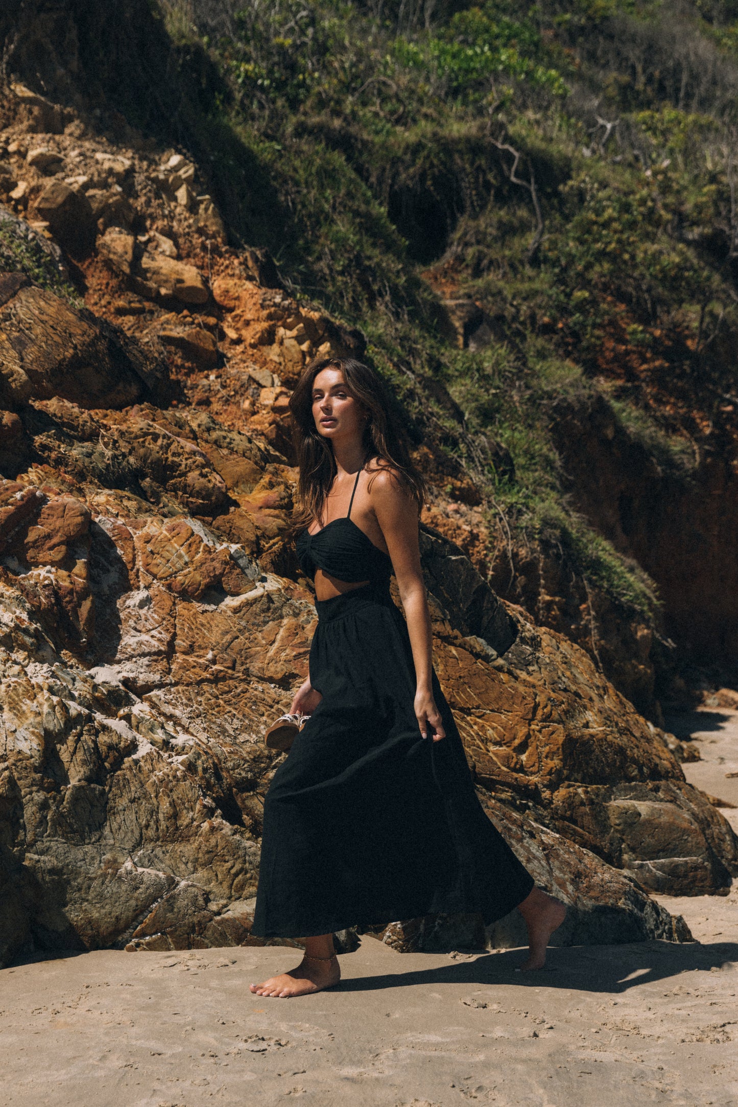 Boat Linen Dress - Black