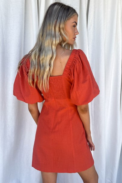 Tuscany Linen Dress - Spice