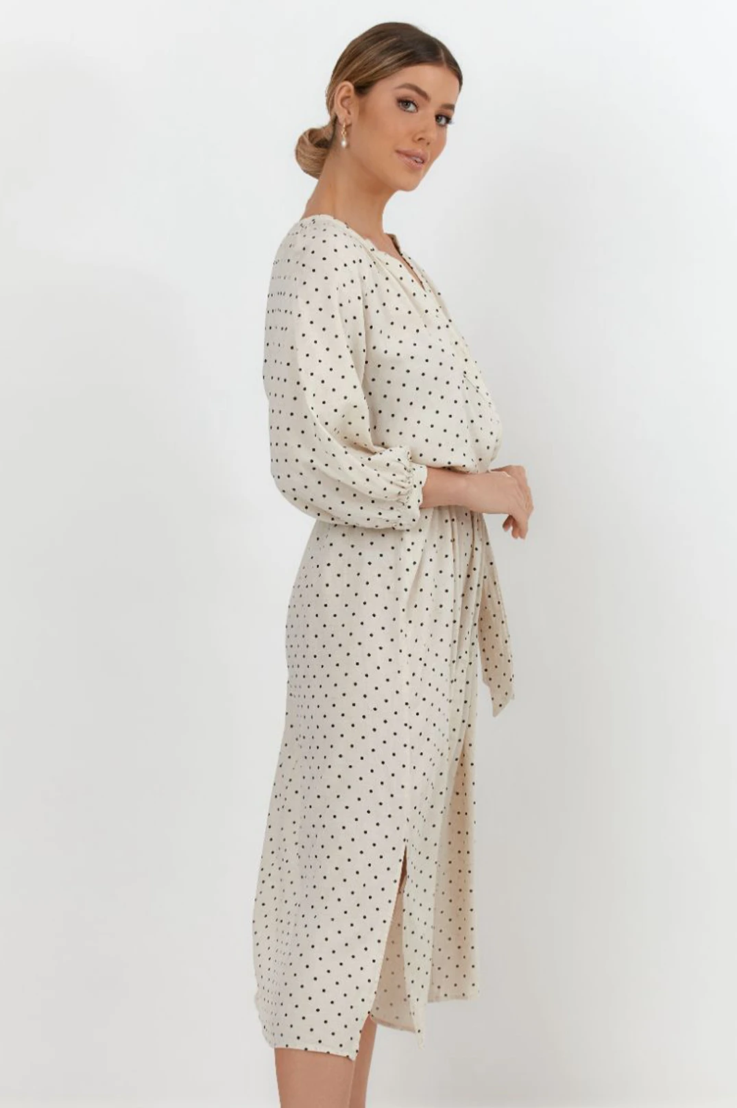 Greta Linen Blend Spot Dress
