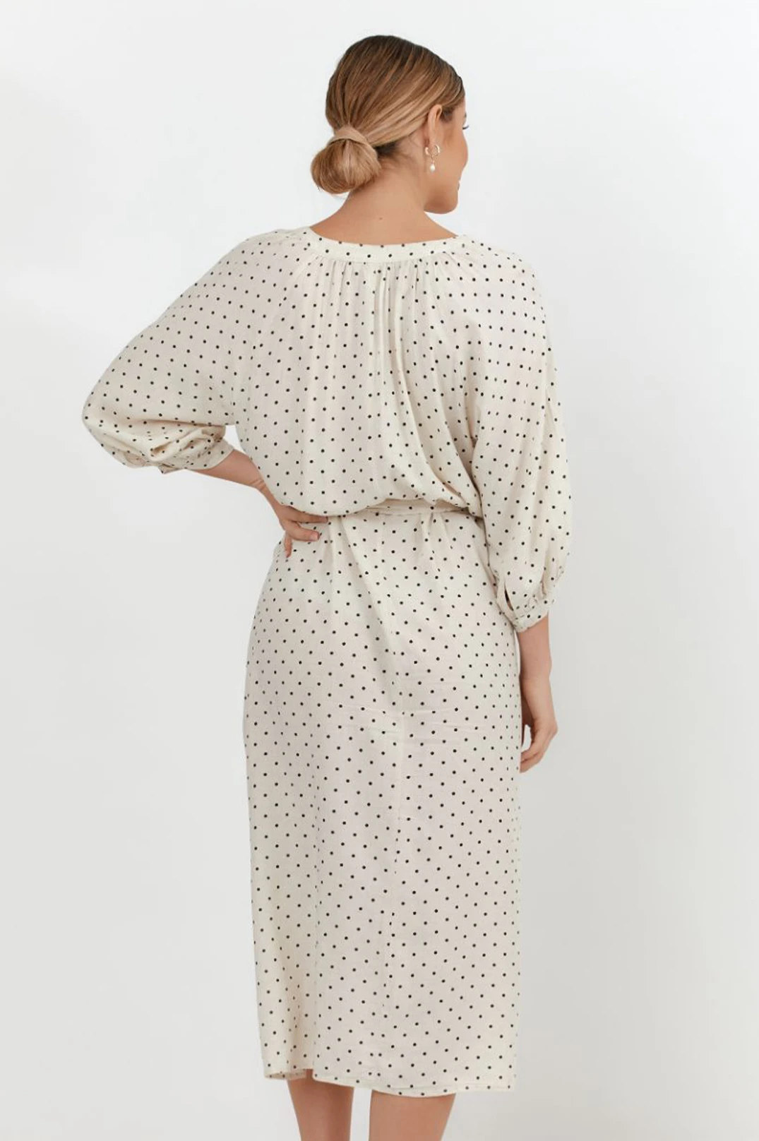 Greta Linen Blend Spot Dress