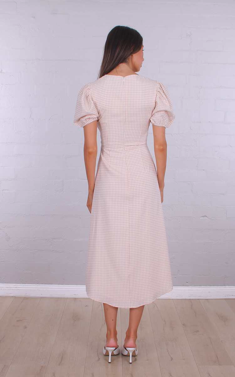 Gingham Cutout Midi Dress