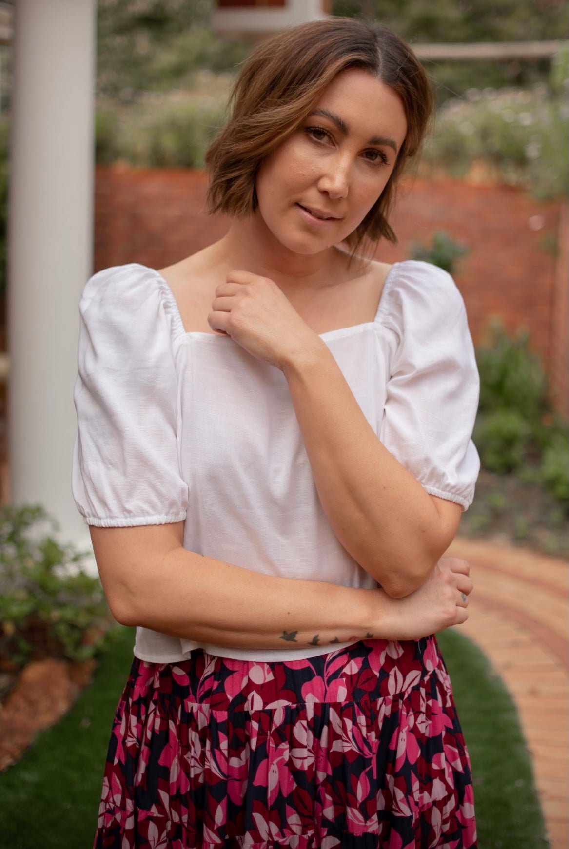 Puff Sleeve Top (white)