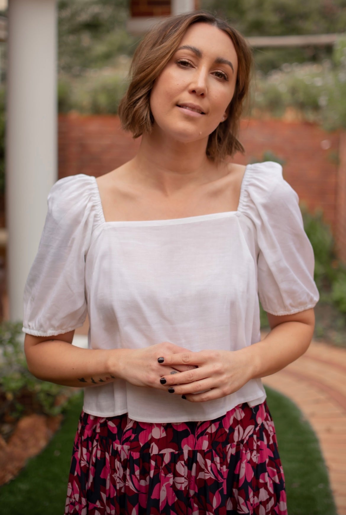 Puff Sleeve Top (white)