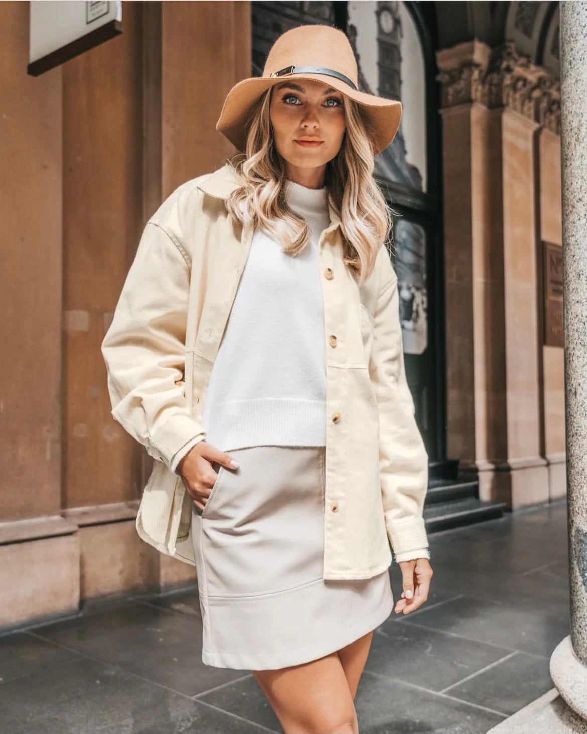 Ebby and I Utility Cord Jacket - Cream