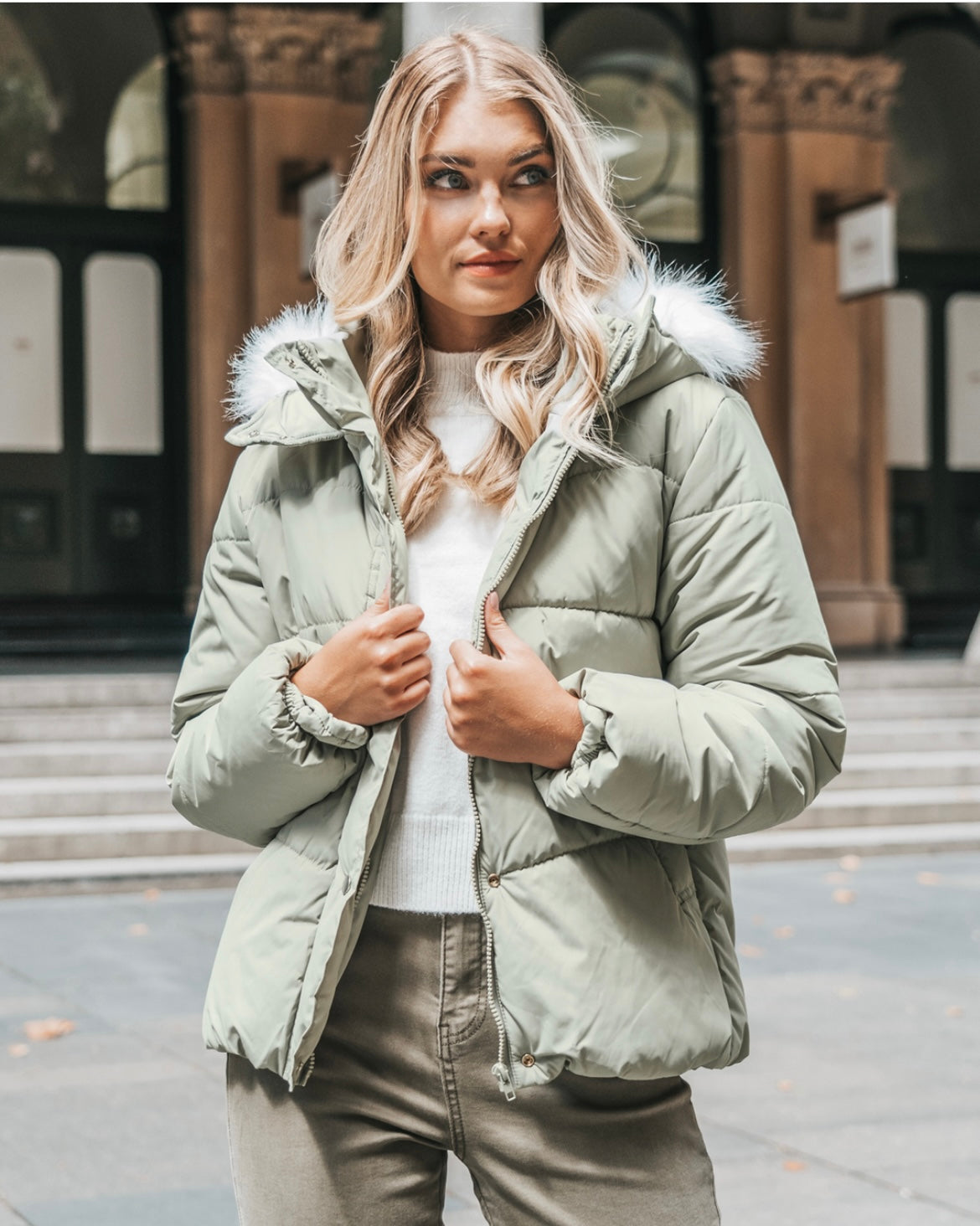 Ebby and I Puffer Jacket - Sage