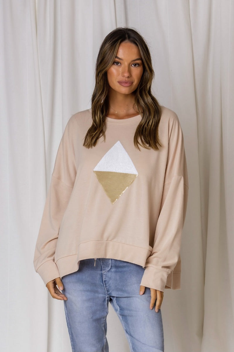 Shine Bright Like a Diamond Sweater - Nude