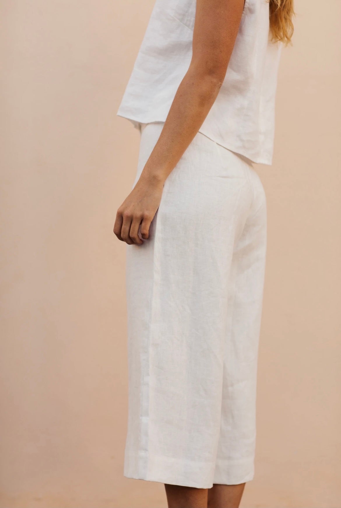 Emma Linen Pants - White