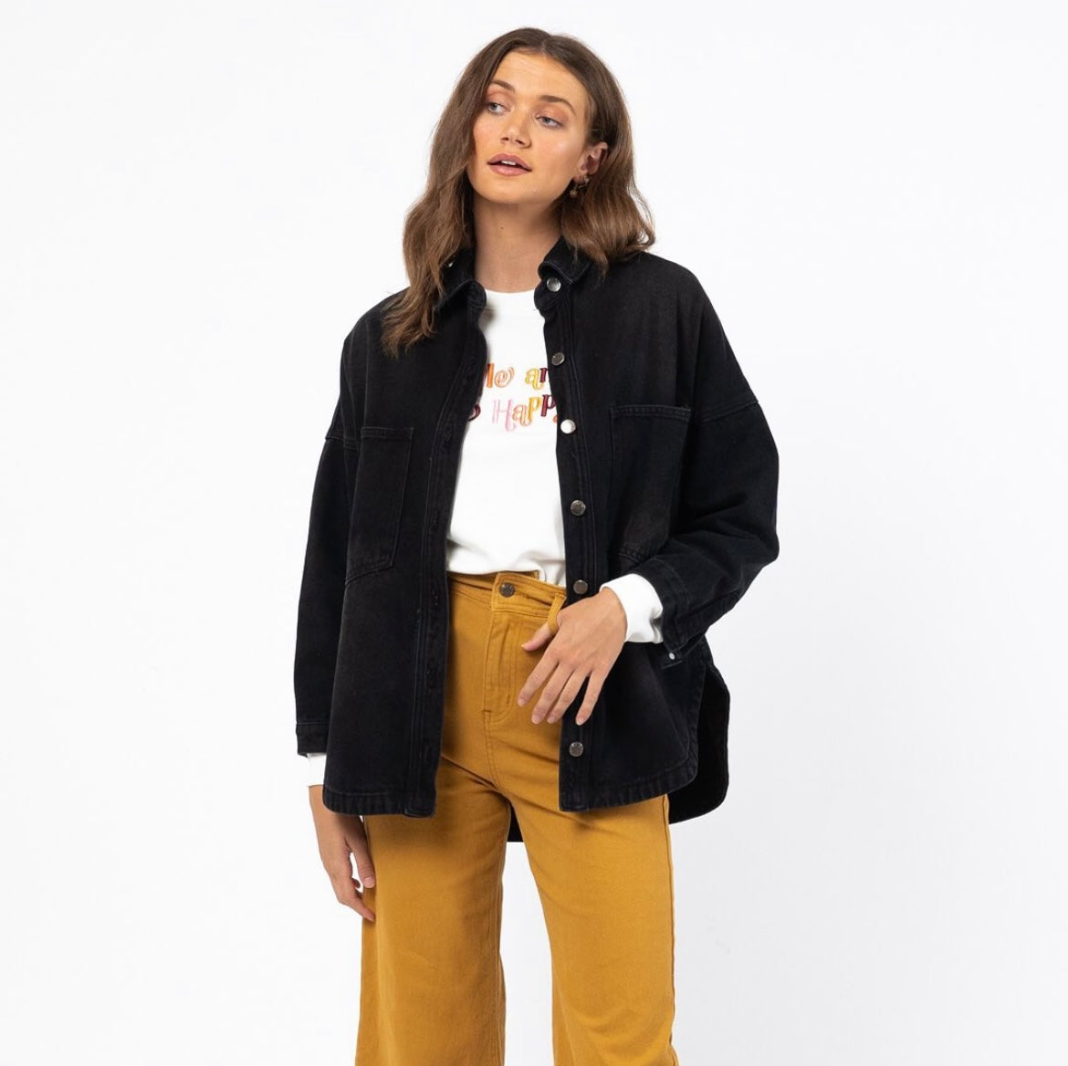 Oversized Denim Jacket - Black