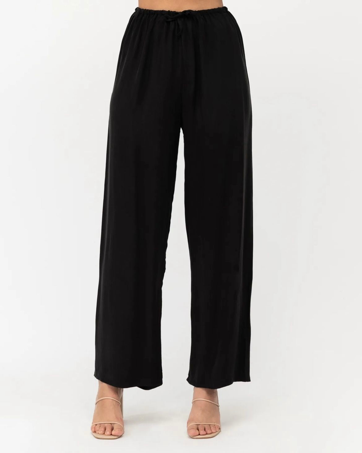 White Closet Cupro Pants - Black