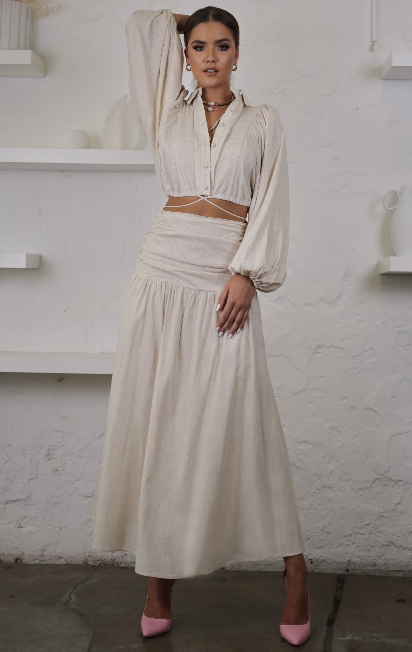 Refuge Maxi Skirt - Oatmeal