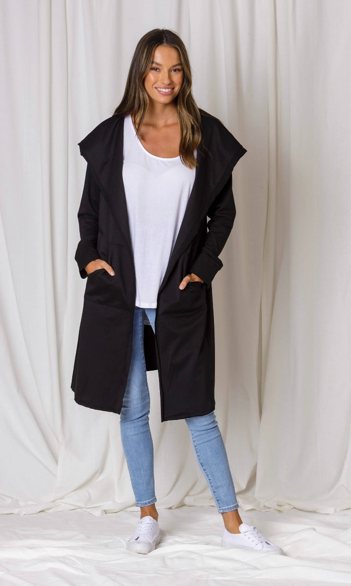 Hudson Hooded Cardi - Black