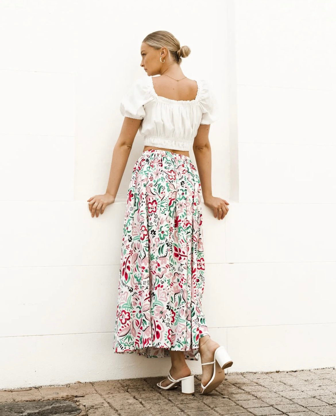Paper Heart Zinna Print Skirt