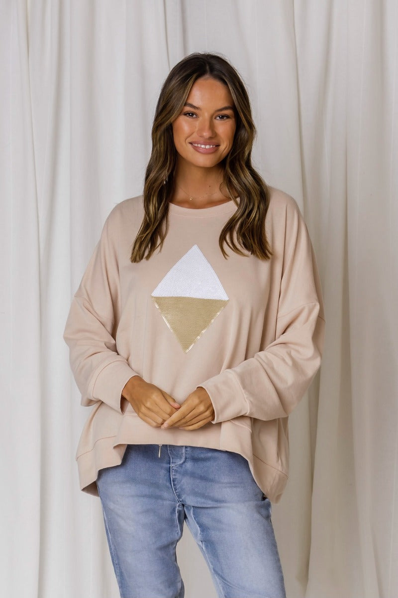 Shine Bright Like a Diamond Sweater - Nude
