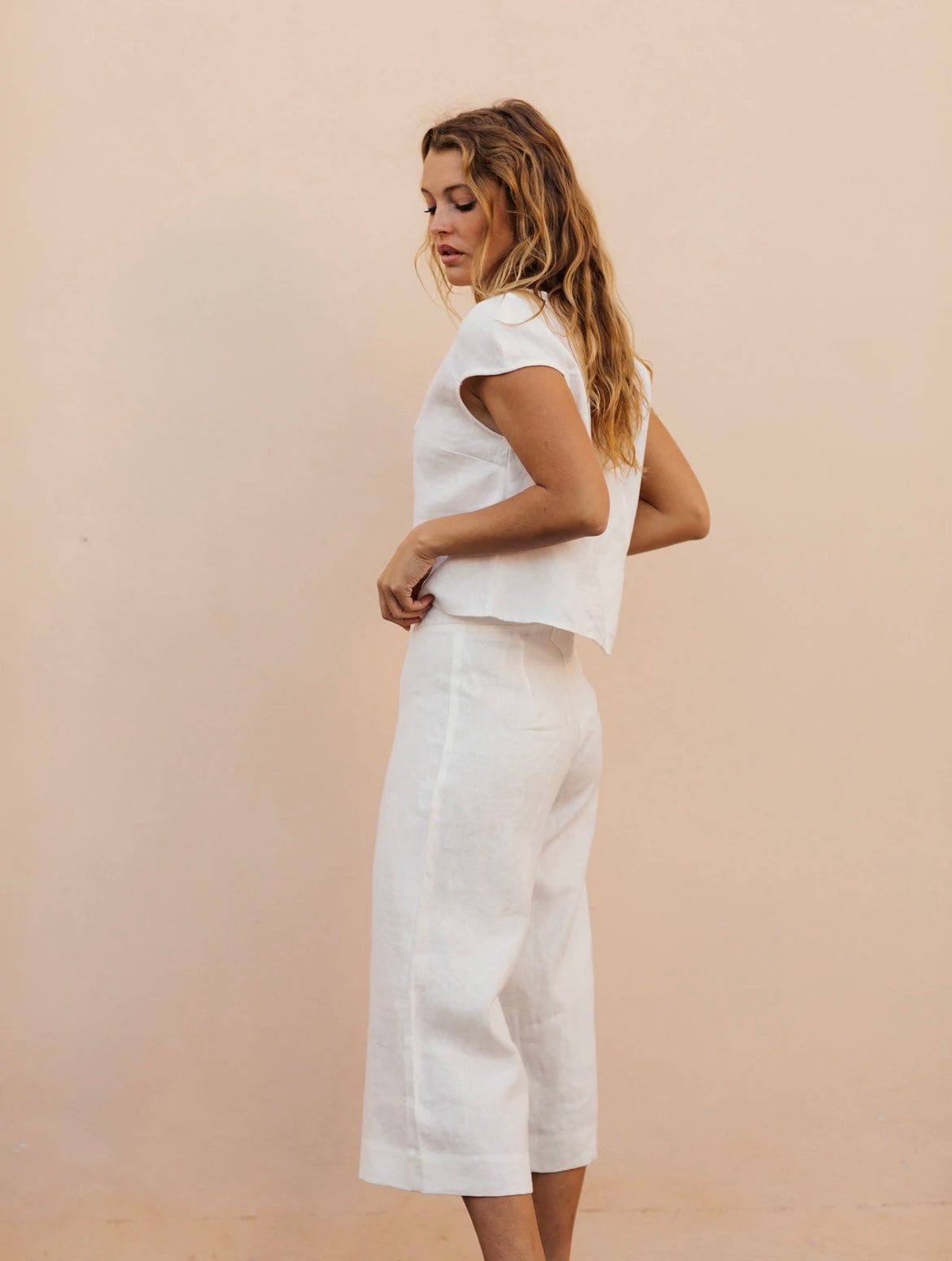 Emma Linen Pants - White