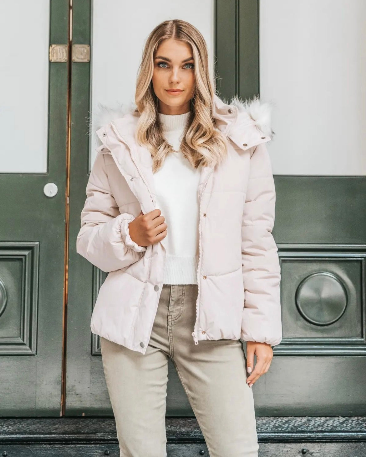 Ebby and I Puffer Jacket - Beige