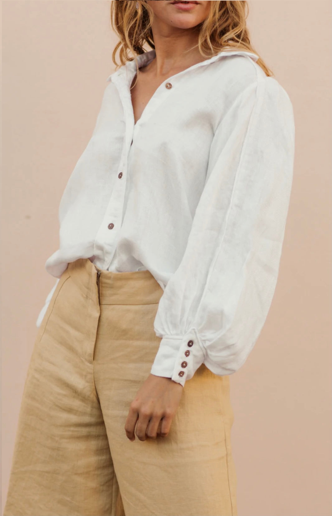 Emma Linen Pants - Beige