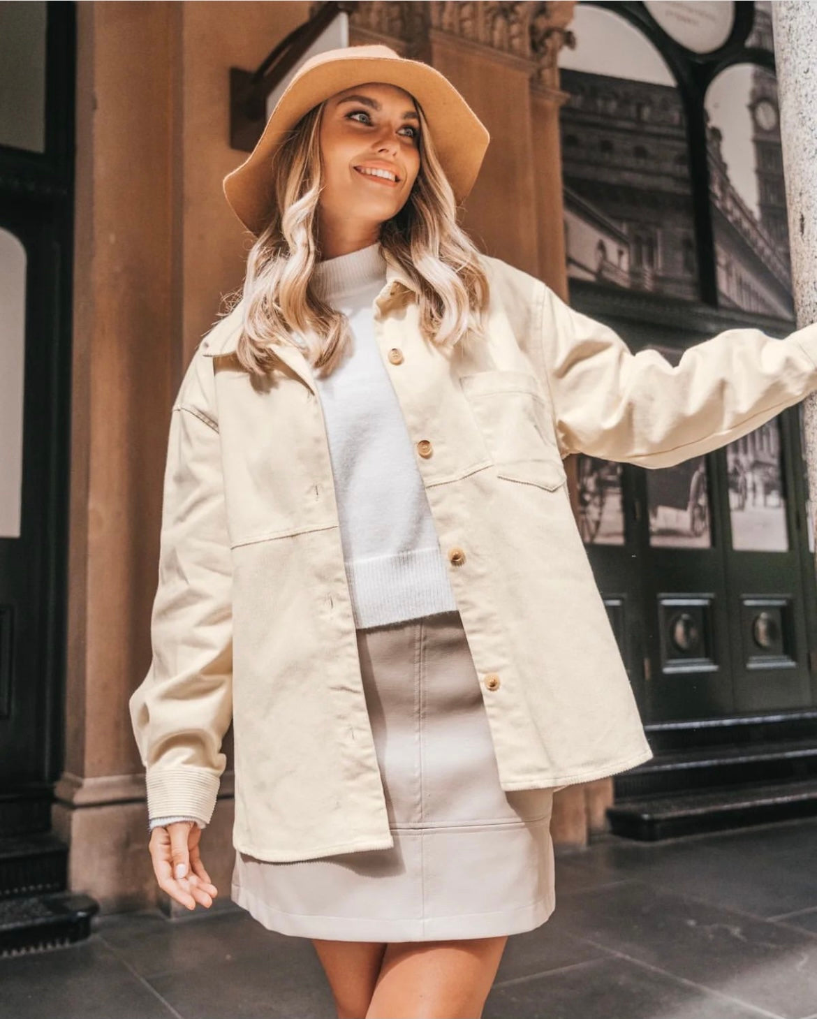 Ebby and I Utility Cord Jacket - Cream