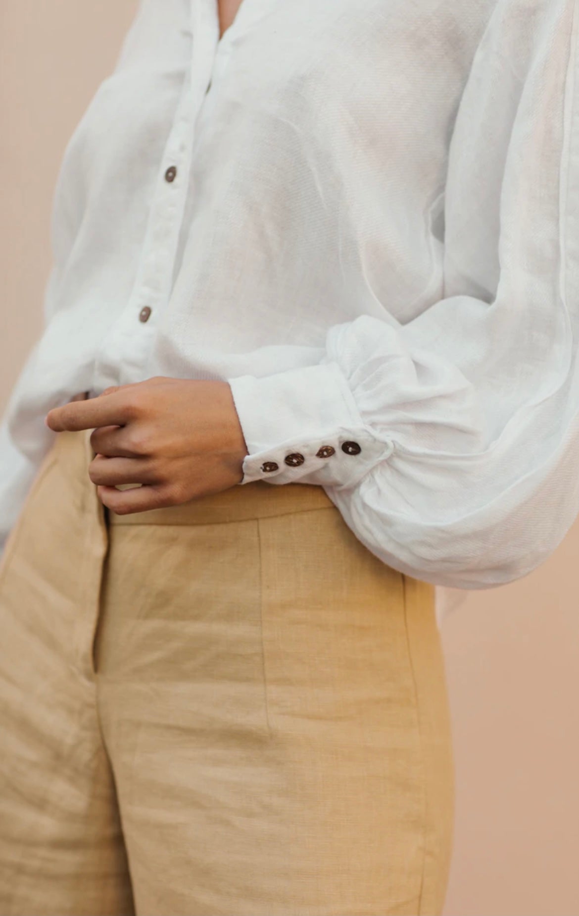 Emma Linen Pants - Beige
