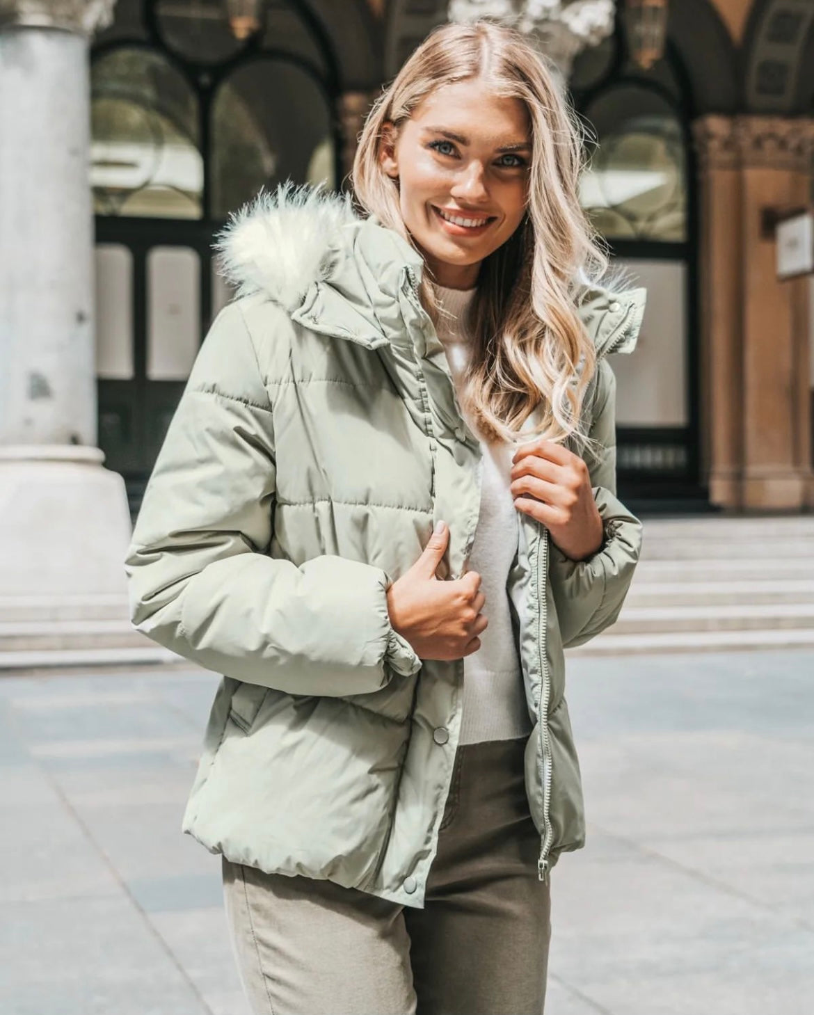 Ebby and I Puffer Jacket - Sage