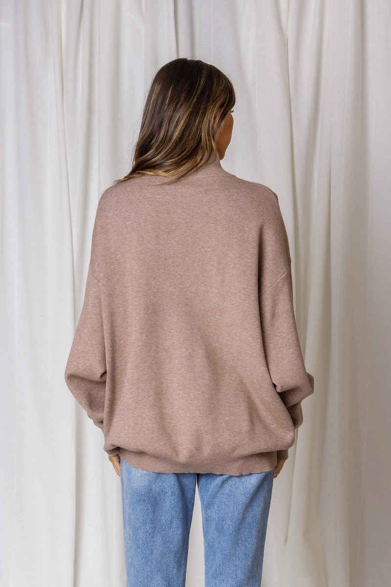 Moscow Zip Polo Knit - Mocha