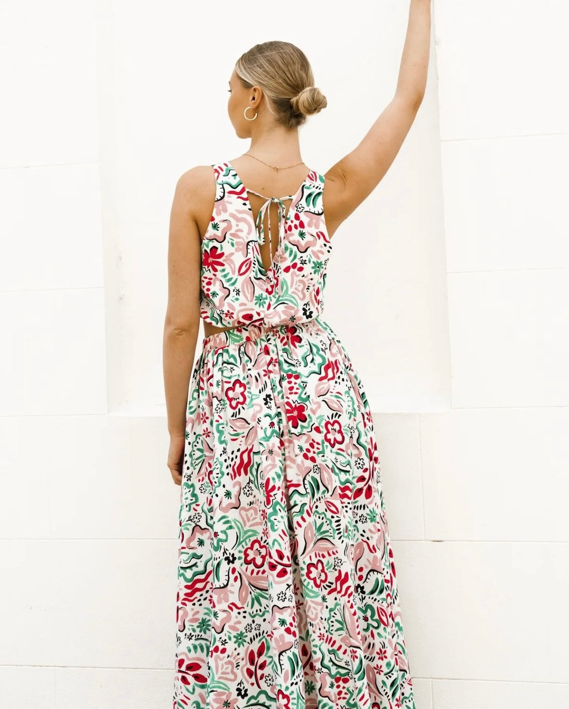 Paper Heart Zinna Print Top