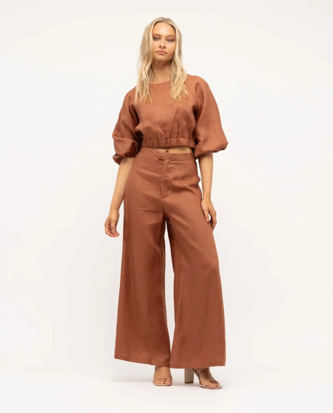 Paper Heart Petra Linen Pants - Copper