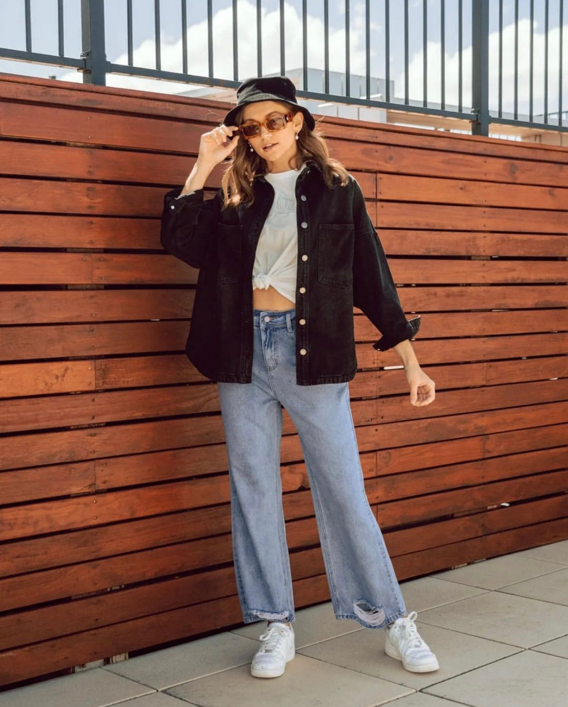 Oversized Denim Jacket - Black