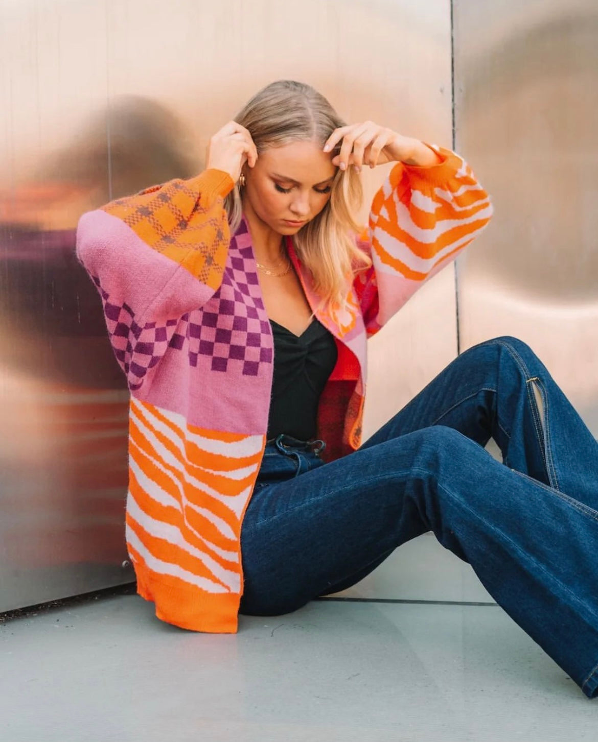 Patchwork Print Cardigan - Paper Heart