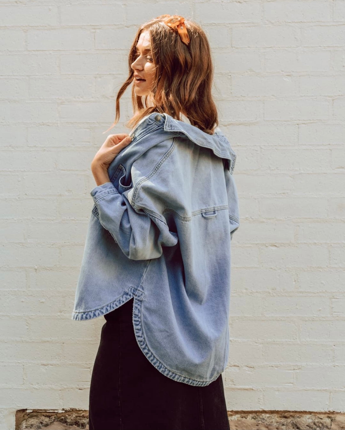 Oversized Denim Jacket - Blue Denim