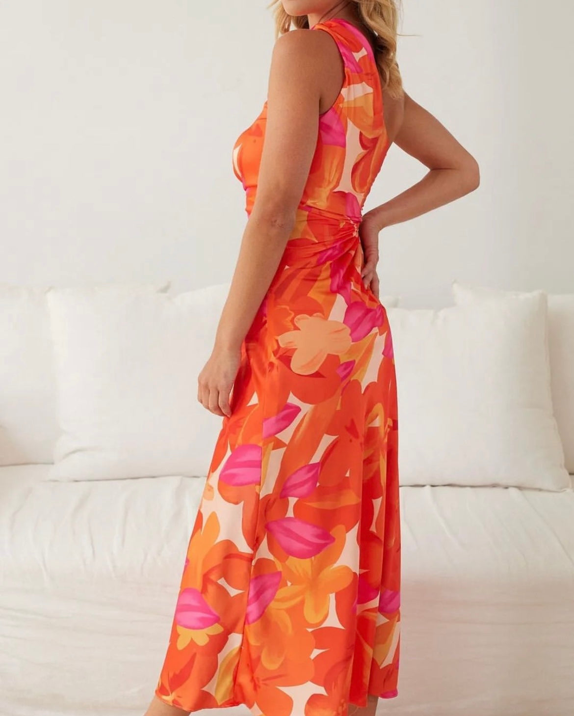 Sweetpot Orange Floral Dress