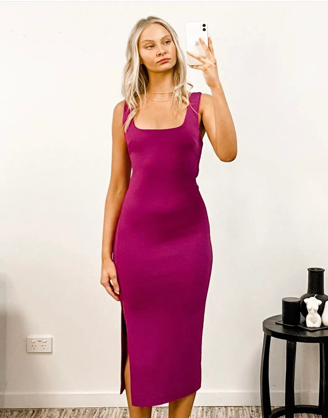 White Closet Berry Dress