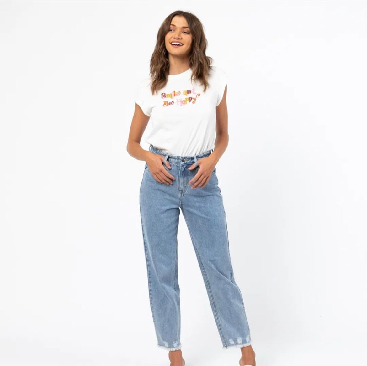 Paper Heart Straight Leg Jeans - Denim