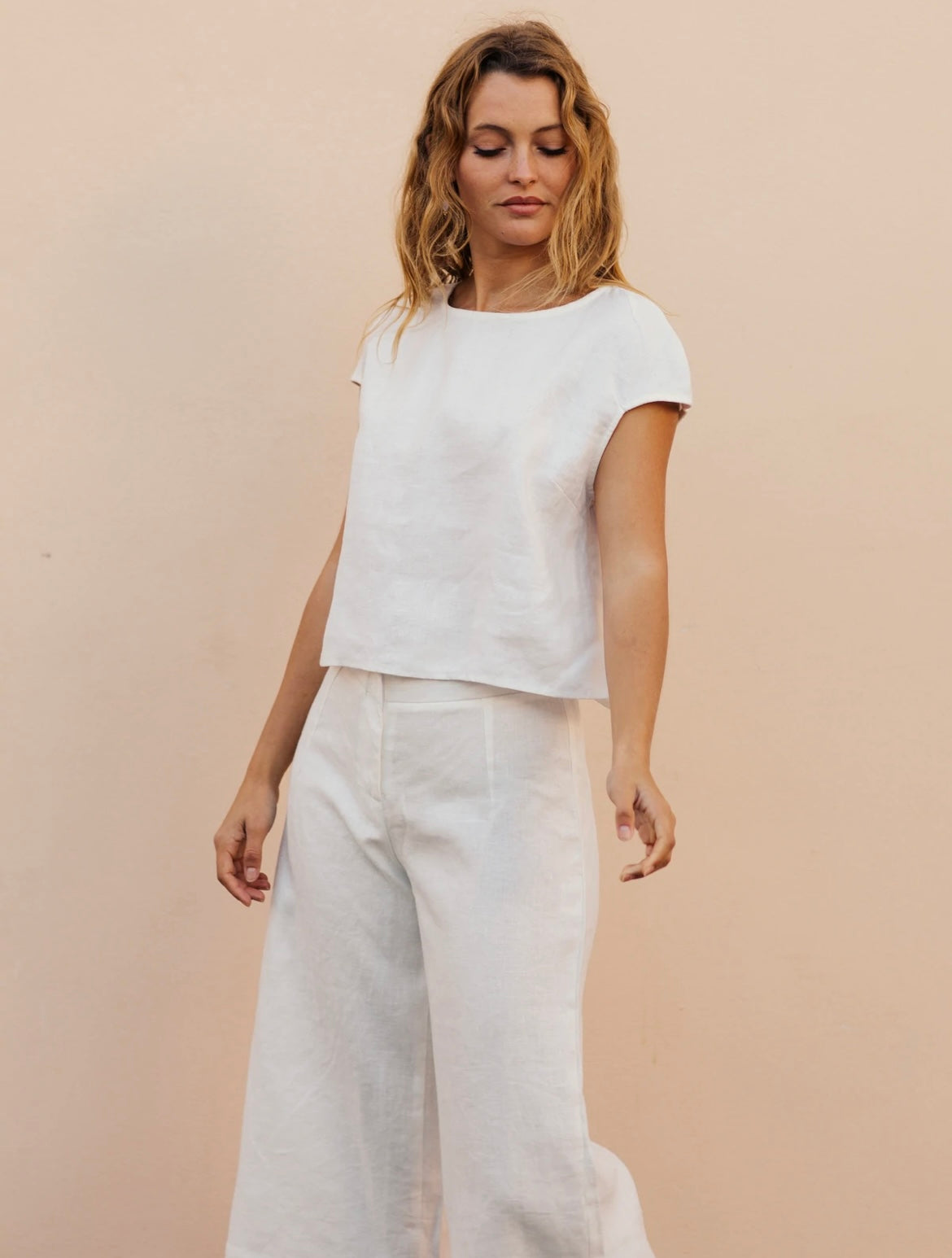 Emma Linen Pants - White