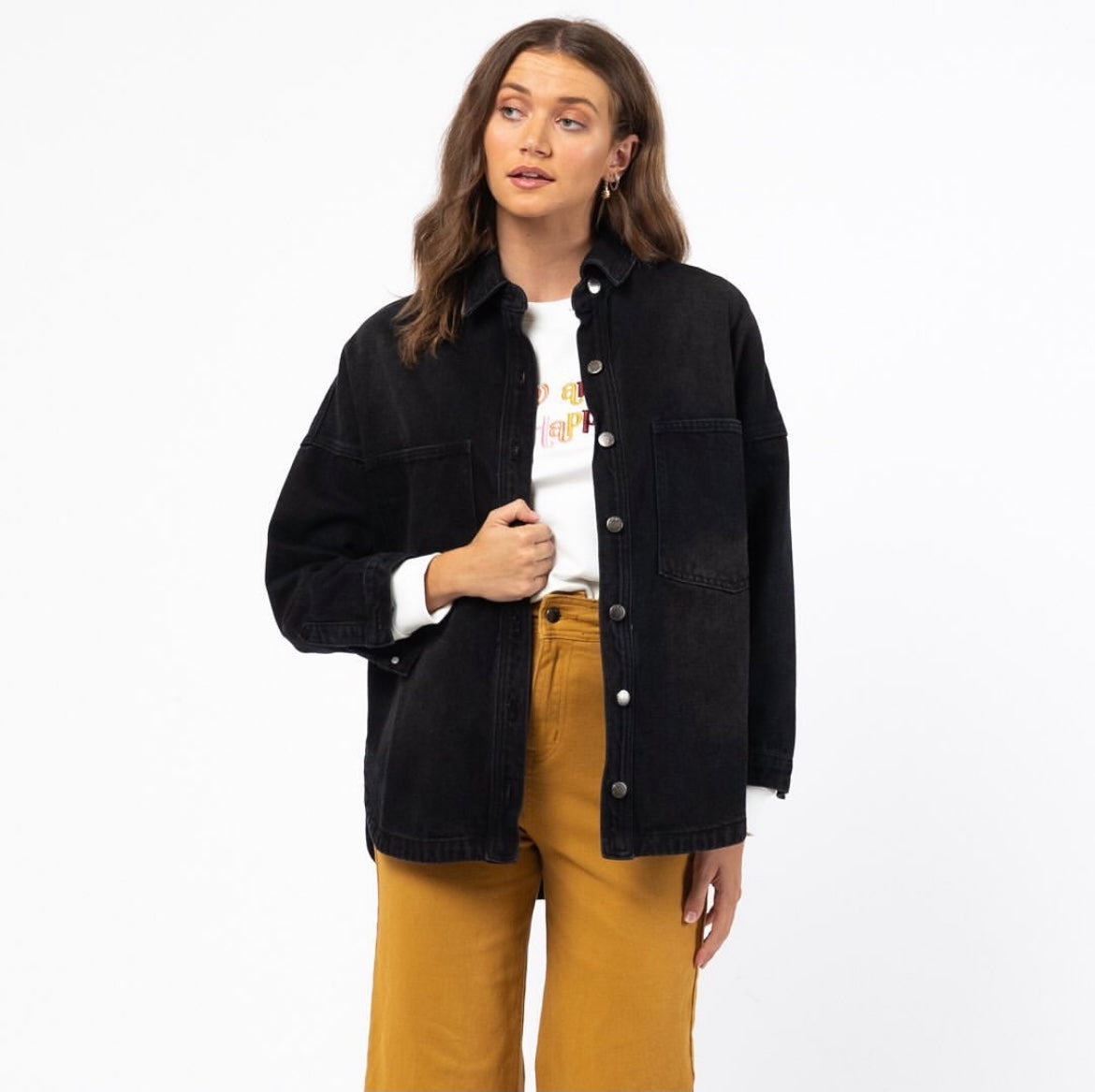 Oversized Denim Jacket - Black