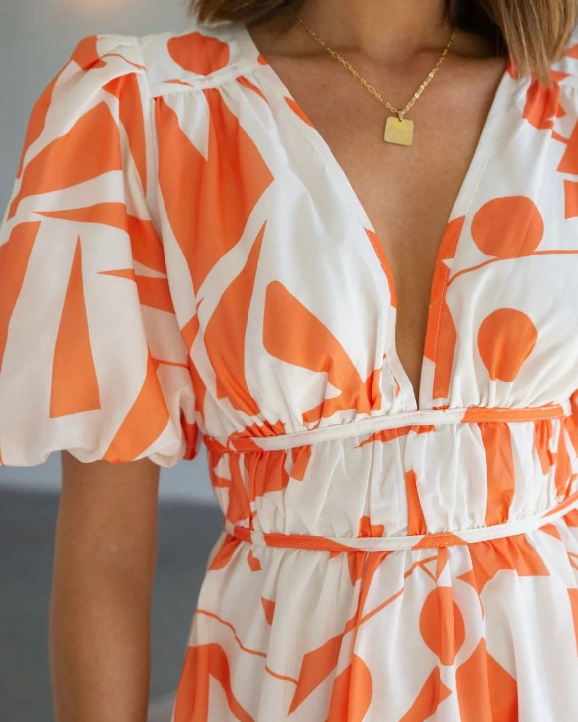 Passion Fusion Geo Dress - Orange