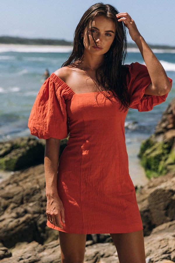 Tuscany Linen Dress - Spice