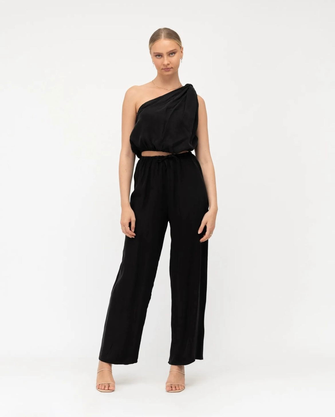 White Closet Cupro Pants - Black