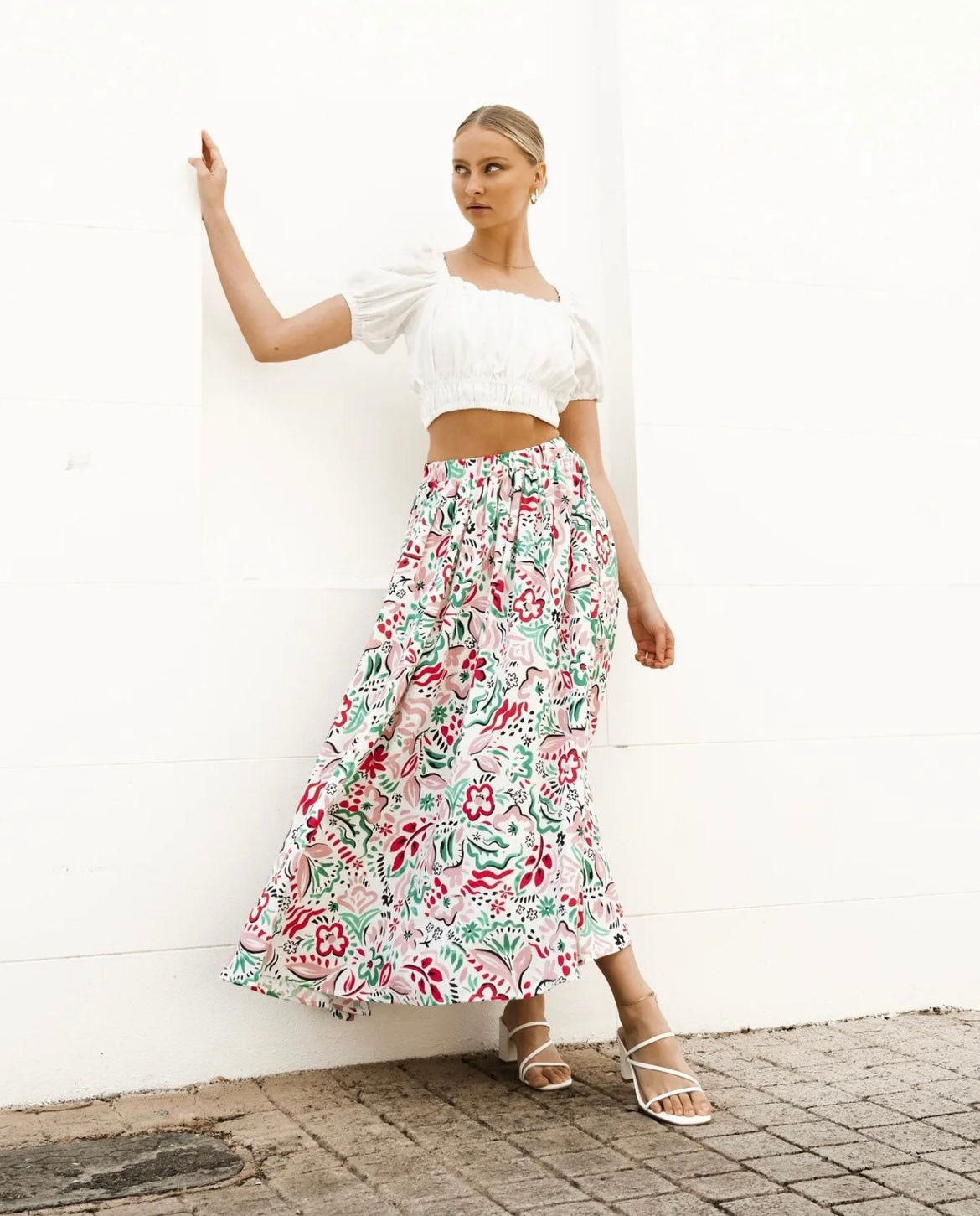 Paper Heart Zinna Print Skirt