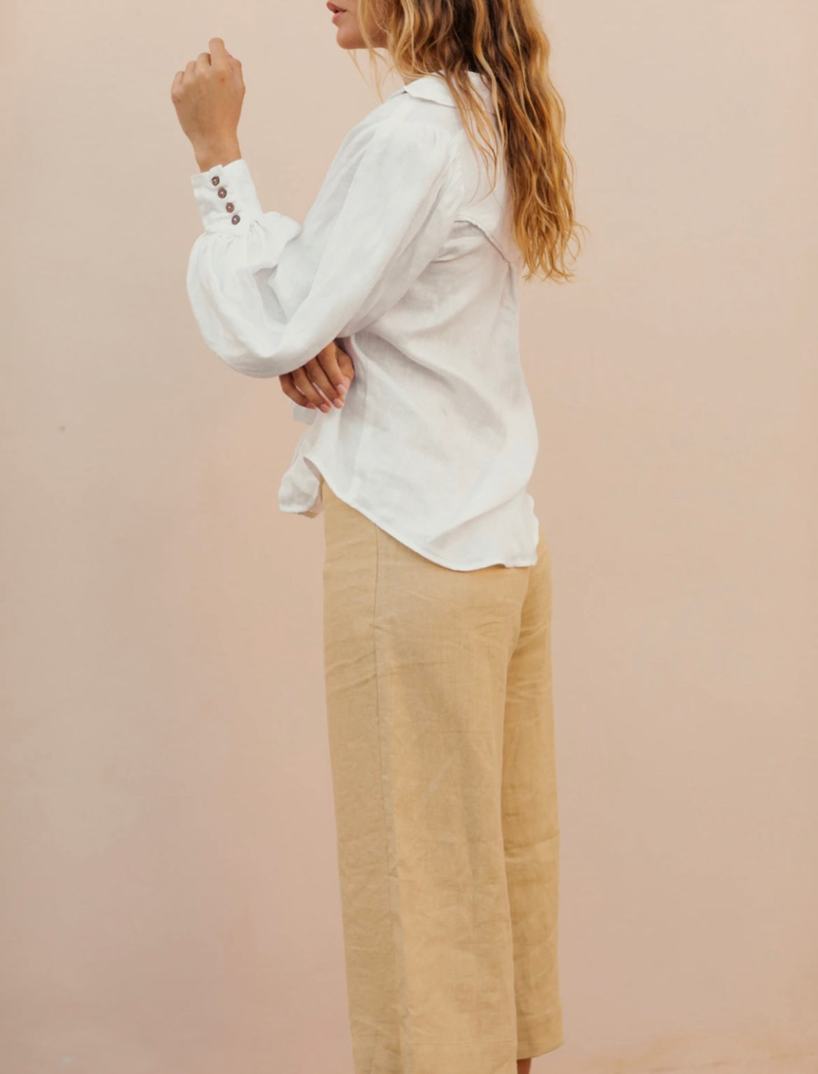 Emma Linen Pants - Beige