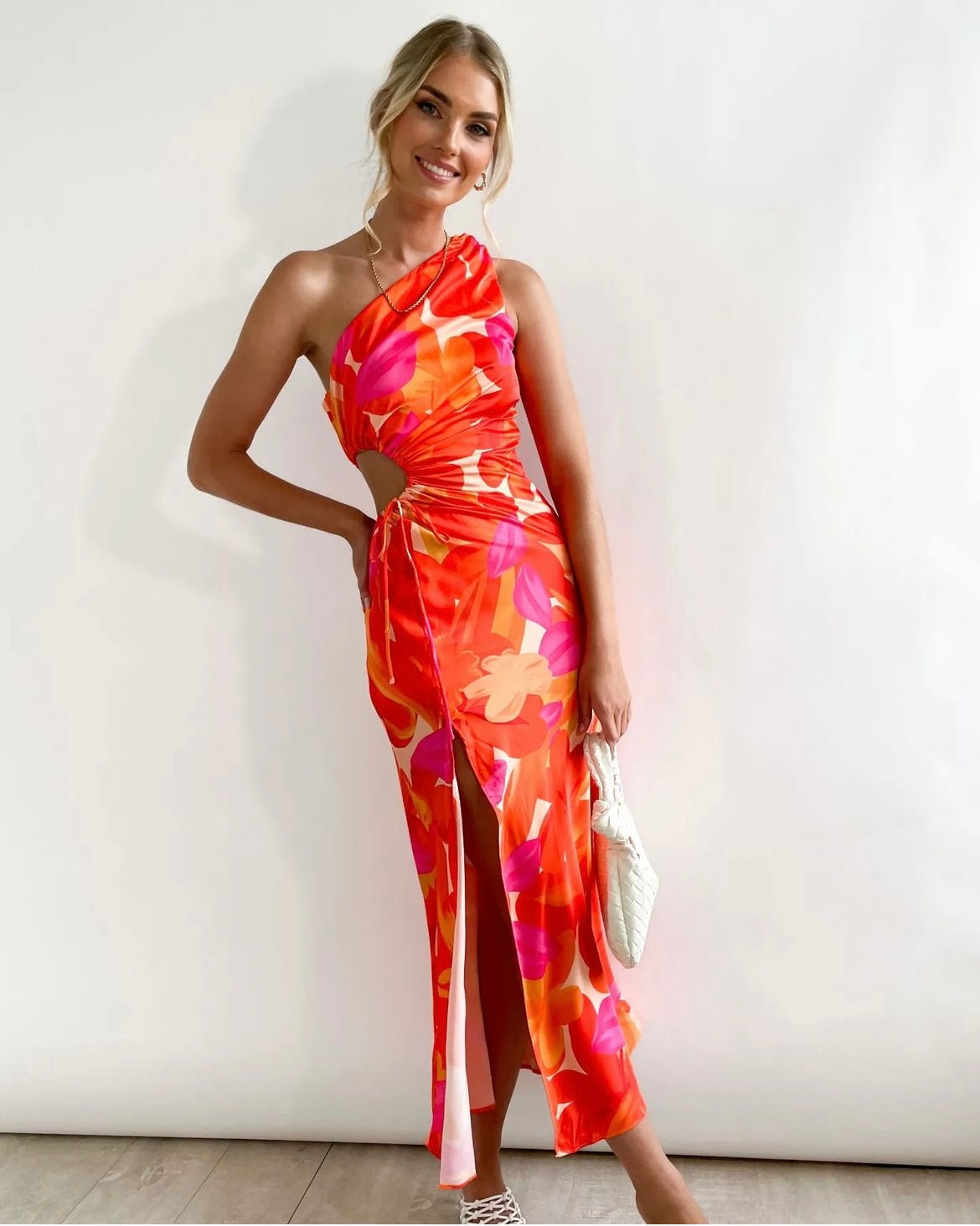 Sweetpot Orange Floral Dress