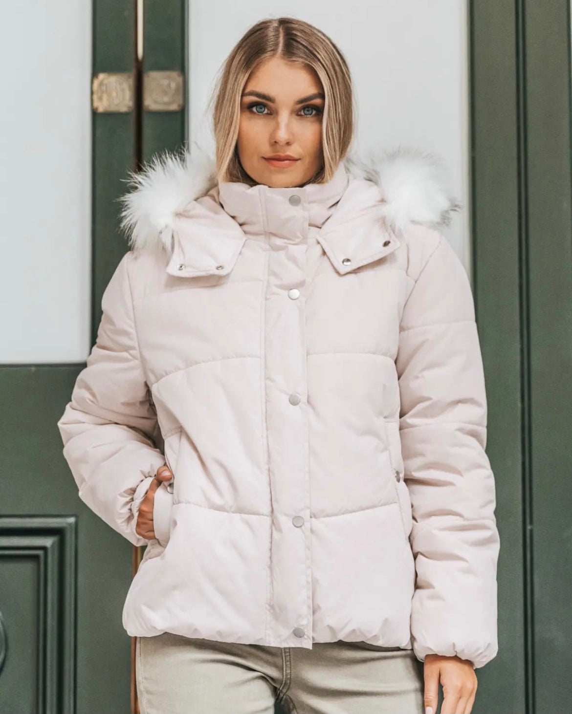 Ebby and I Puffer Jacket - Beige