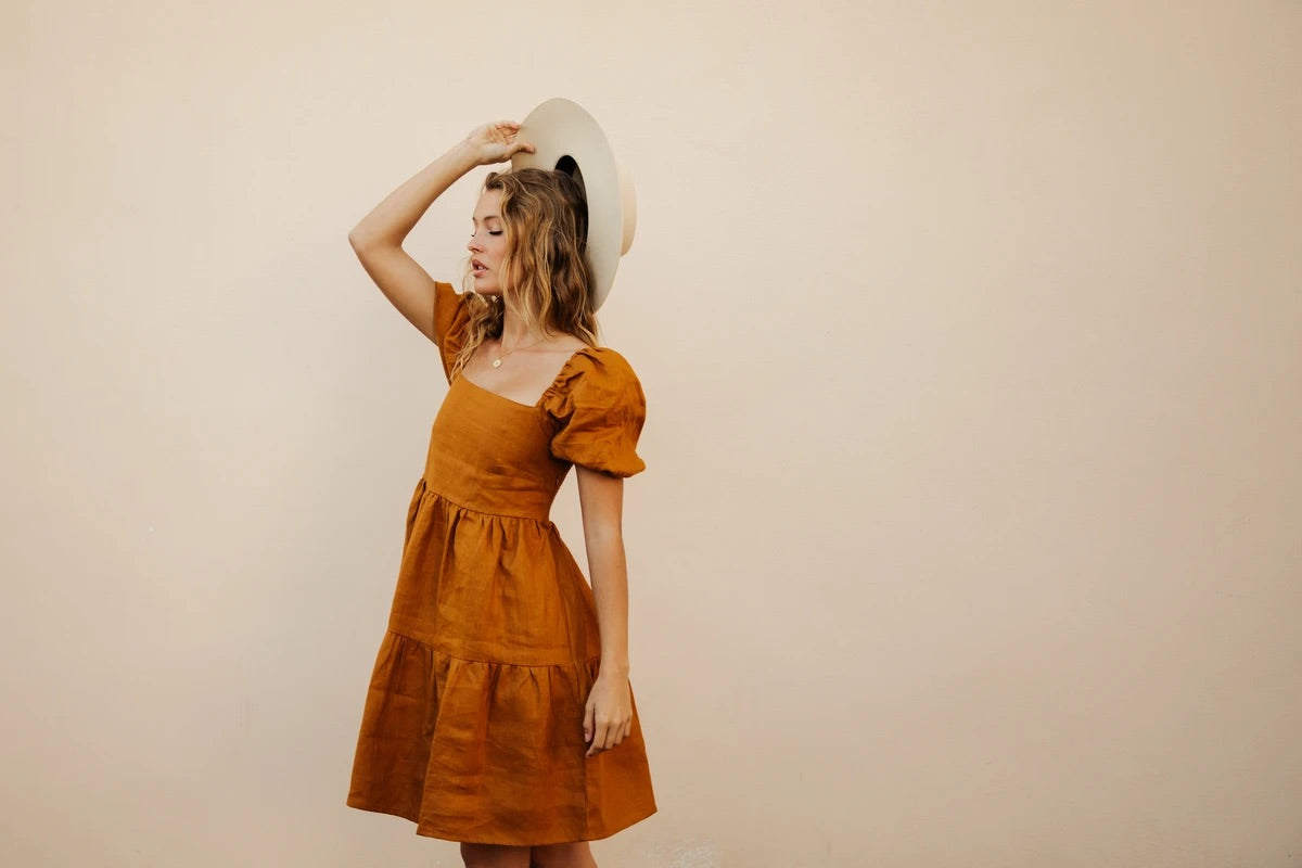 Mia Dress - Golden Ochre